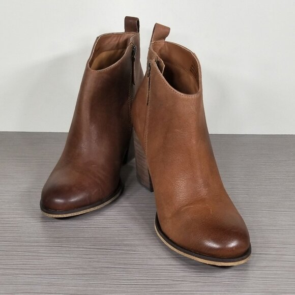 BP Lance Block Heel Bootie, Brown Leather, Womens Size 7.5 M - Picture 4 of 12